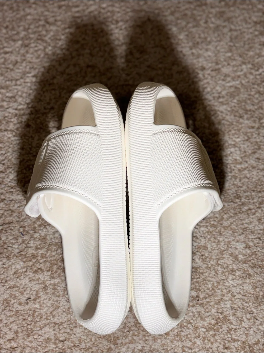 Men’s White Slide Sandals with Adjustable Strap
